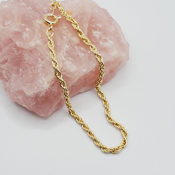 Gold filled rope chain bracelet new 7.5" long - Picture 10 of 10